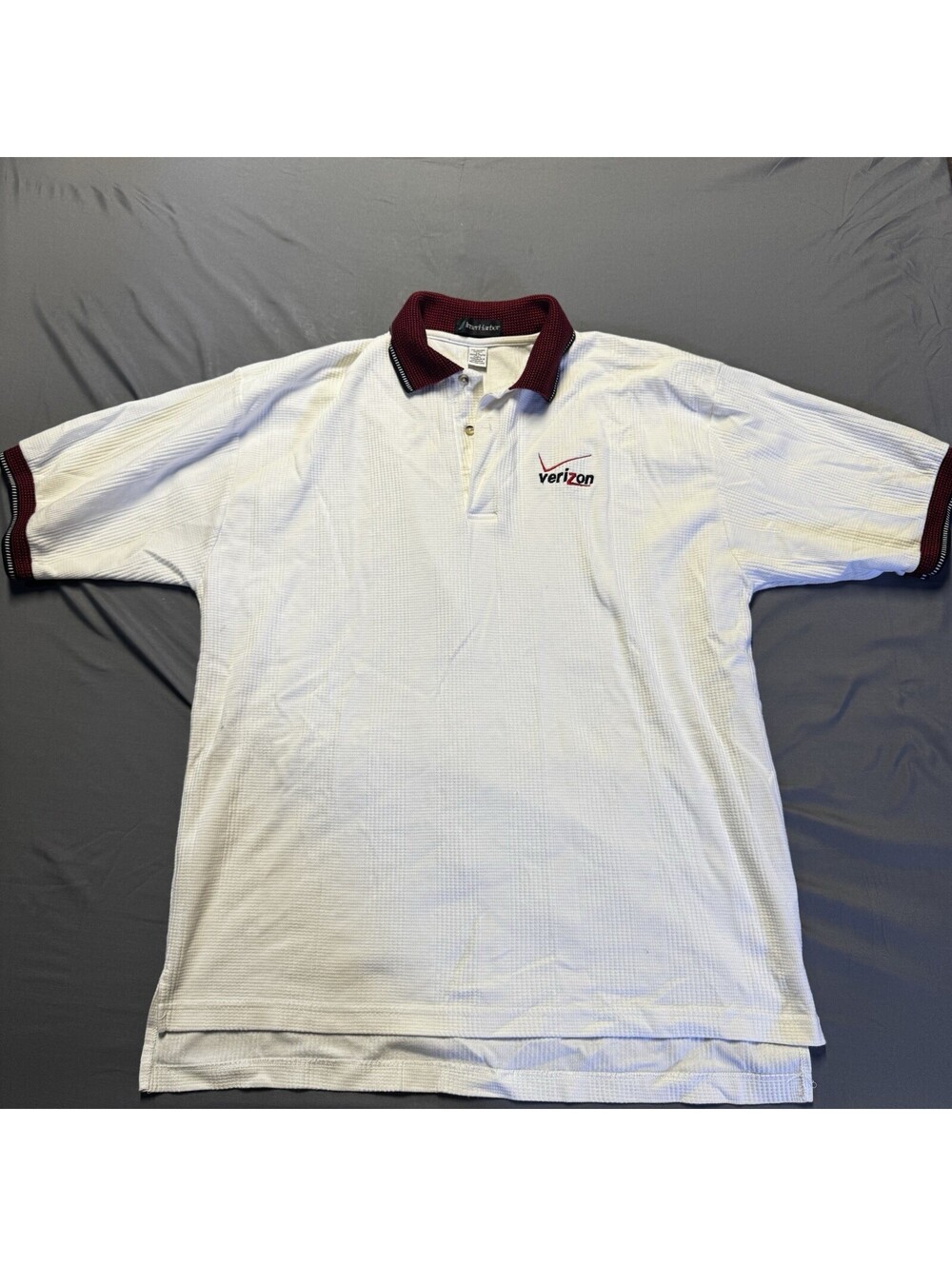 VTG Inner Harbor Verizon Wireless Embroidered Polo Shirt Mens 2XL White Y2K Logo